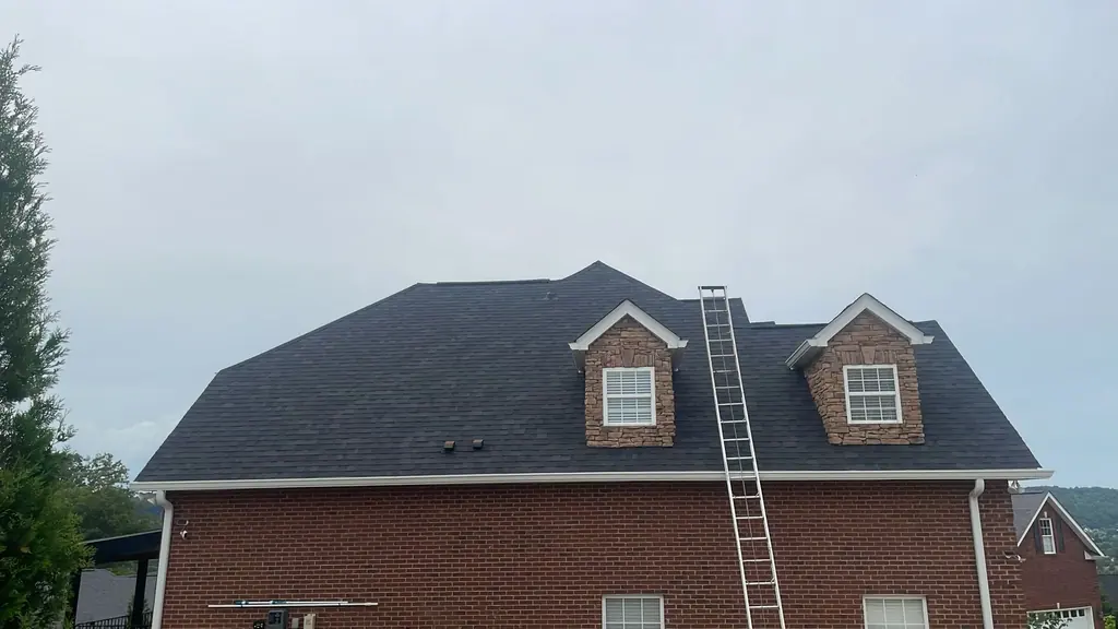 New shingle roof on a brick home in Knoxville, Tennessee